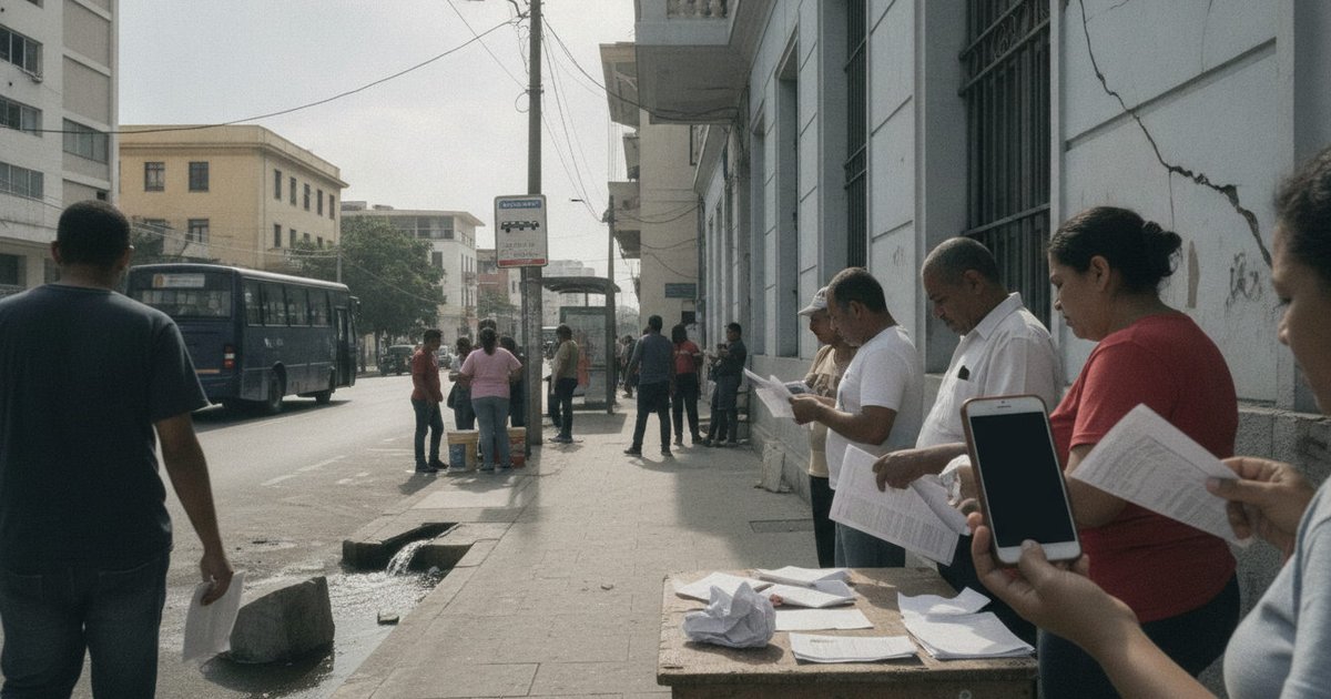 Ciudadanos de Caracas en una calle, con edificios de fondo que muestran la realidad cotidiana y la persistencia de los desafíos un mes después del sismo.