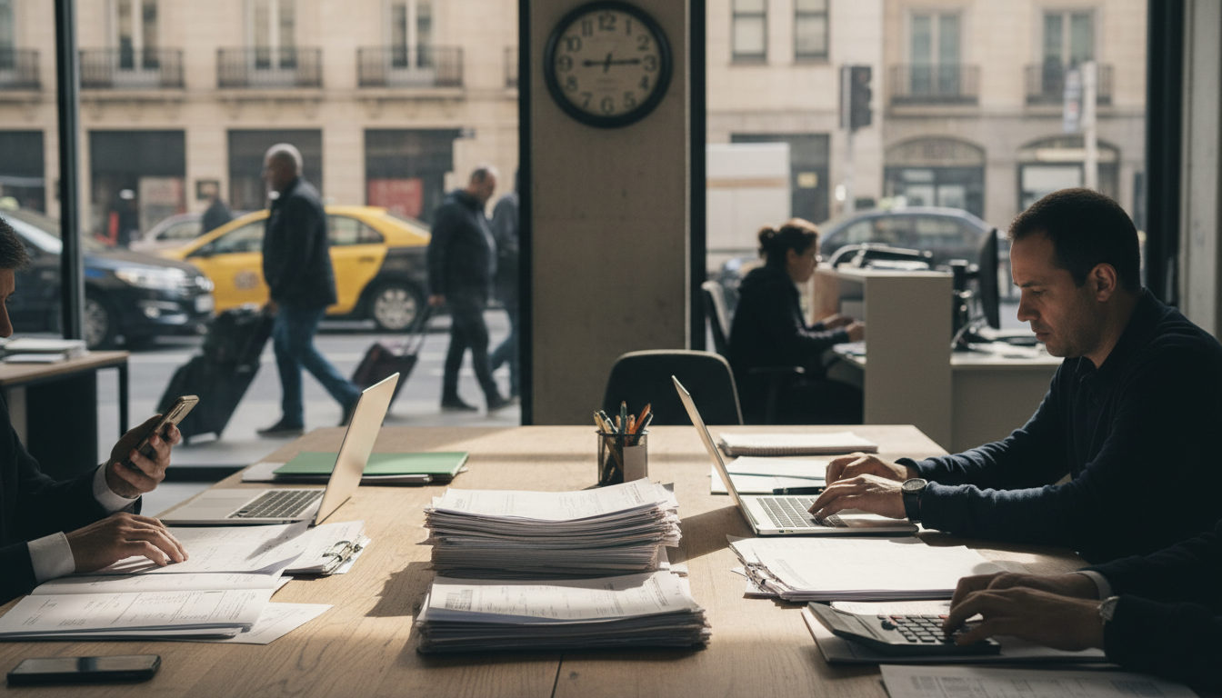 Equipo de hostelería trabajando en una terraza durante la campaña de primavera