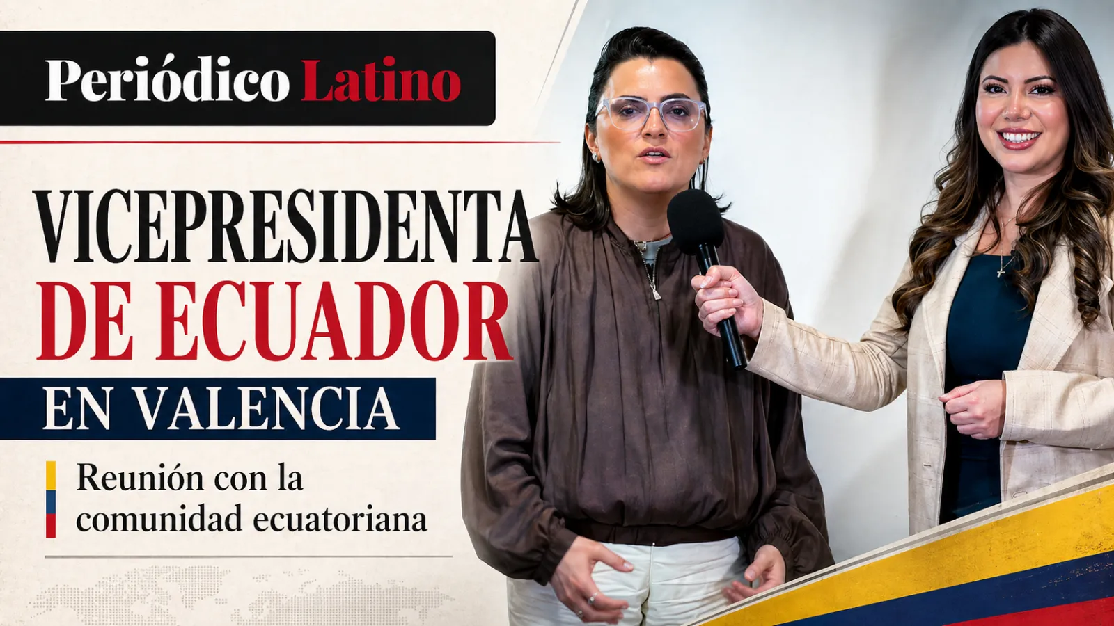 María José Pinto, vicepresidenta de Ecuador, durante entrevista con Marcela Landaverde en España.