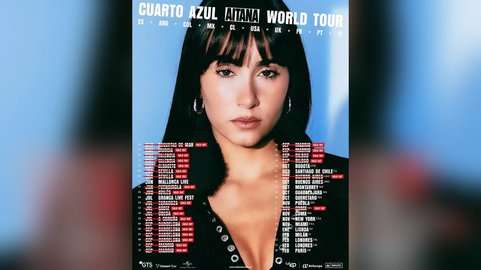 Aitana inaugura ‘Cuarto Azul World Tour’ con un debut de dimensión internacional